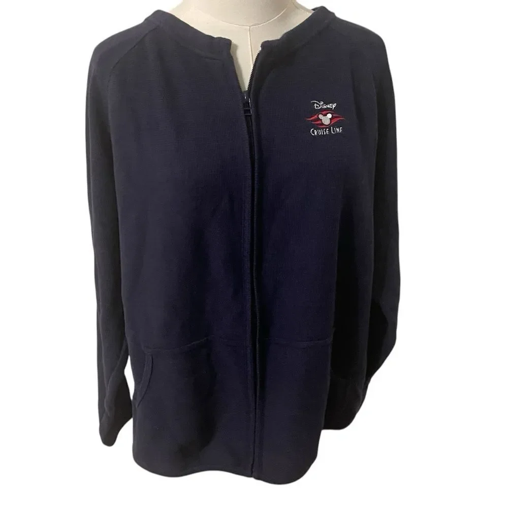 Disney Cruise Line Jacket Blue Embroidered Size Medium